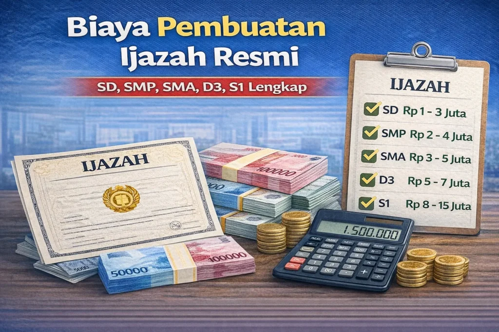 estimasi biaya ijazah resmi dari sd hingga s1 lengkap